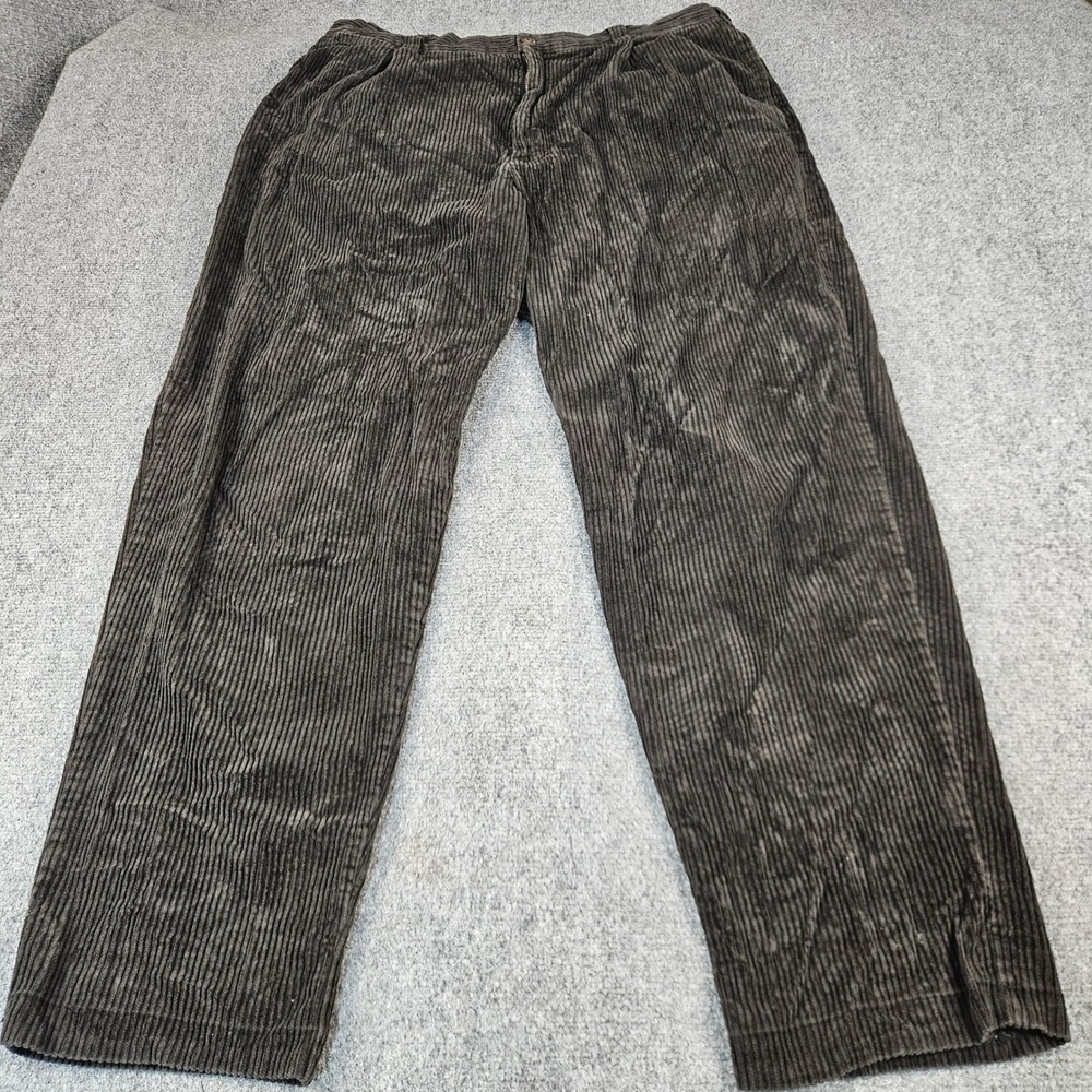 J. Riggins Sportswear Mens Corduroy Pleated Pants Brown Straight Leg Cotton